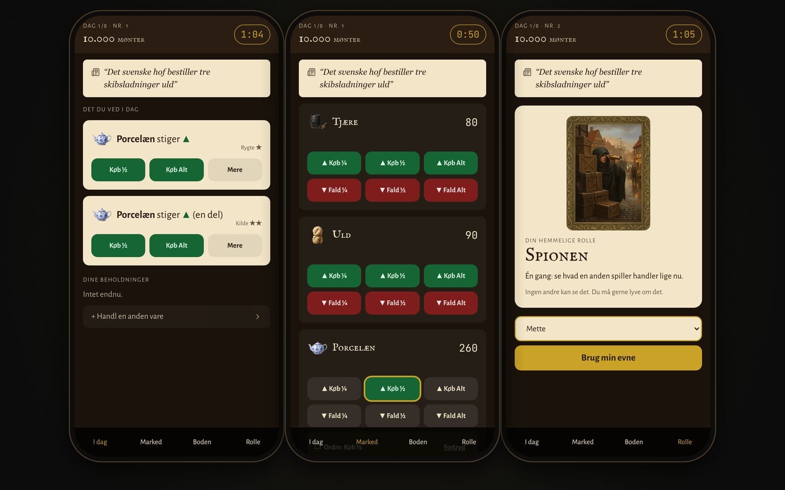 Three phones: today's tips with stars, the market with an order placed and the secret Spy role
