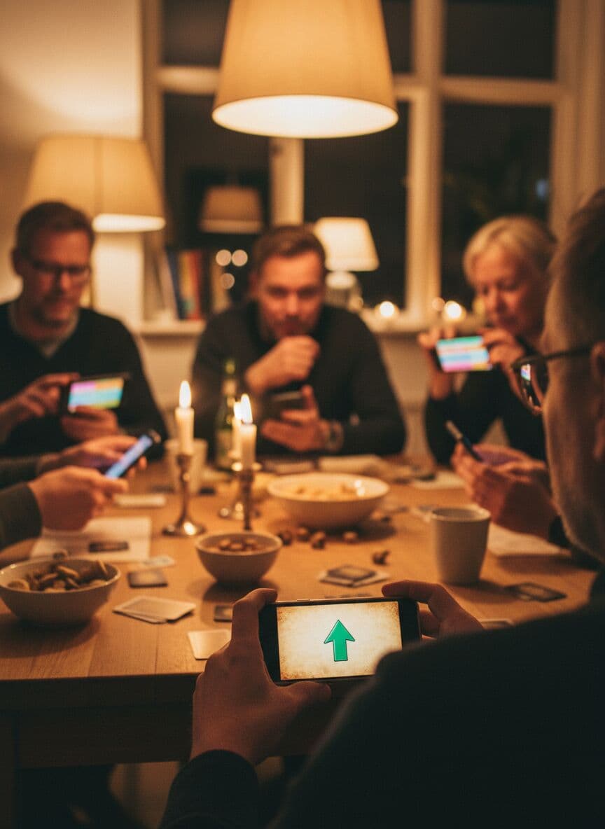 Hands hide a phone with a secret tip under the table edge